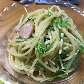 水菜のスパサラダ